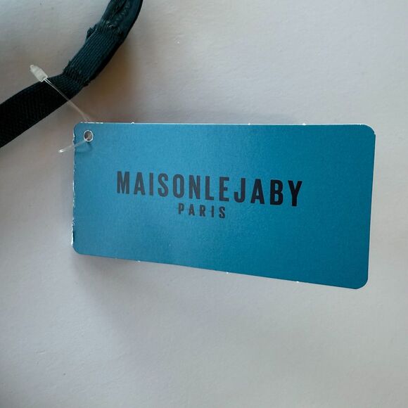 NWT Maison Lejaby Sin Embroidered Underwired Triangle Bra in Lagoon Teal Sz 36B - Picture 7 of 11